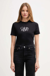 Bavlněné tričko Calvin Klein Jeans dámské, černá barva, LV047D210G
