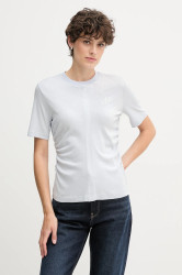 Bavlněné tričko Calvin Klein Jeans dámské, fialová barva, LV047D211G