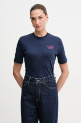 Bavlněné tričko Calvin Klein Jeans dámské, tmavomodrá barva, LV047D211G