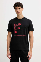 Bavlněné tričko Calvin Klein Jeans pánské, černá barva, s potiskem, LV04RD818G
