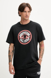 Bavlněné tričko Converse pánské, černá barva, s potiskem, 10027722-A01