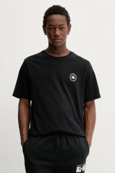 Bavlněné tričko Converse pánské, černá barva, s potiskem, CVM5T565