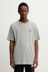 Bavlněné tričko Converse pánské, šedá barva, s potiskem, CVM5T565