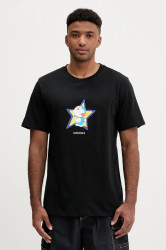 Bavlněné tričko Converse X DORAEMON GRAPHIC černá barva, s potiskem, 10028894.A01