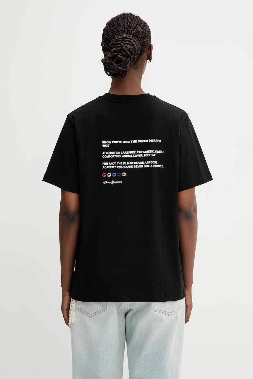 Bavlněné tričko Coperni x Disney Snow White dámské, černá barva, DJS03F5036SNO