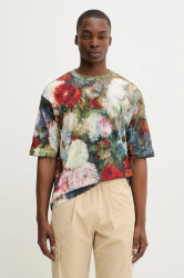 Bavlněné tričko Desigual GENOVA pánské, zelená barva, 25WMTK17