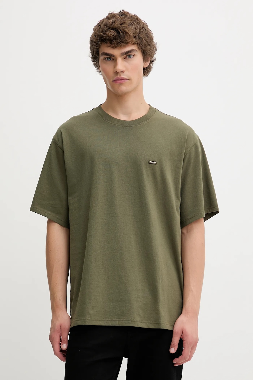 Bavlněné tričko Dickies Clancy Heavyweight Tee Ss Military Gr zelená barva, DK0A4Z4LMGR1