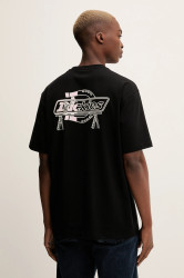 Bavlněné tričko Dickies pánské, černá barva, s potiskem, DK0A87QP