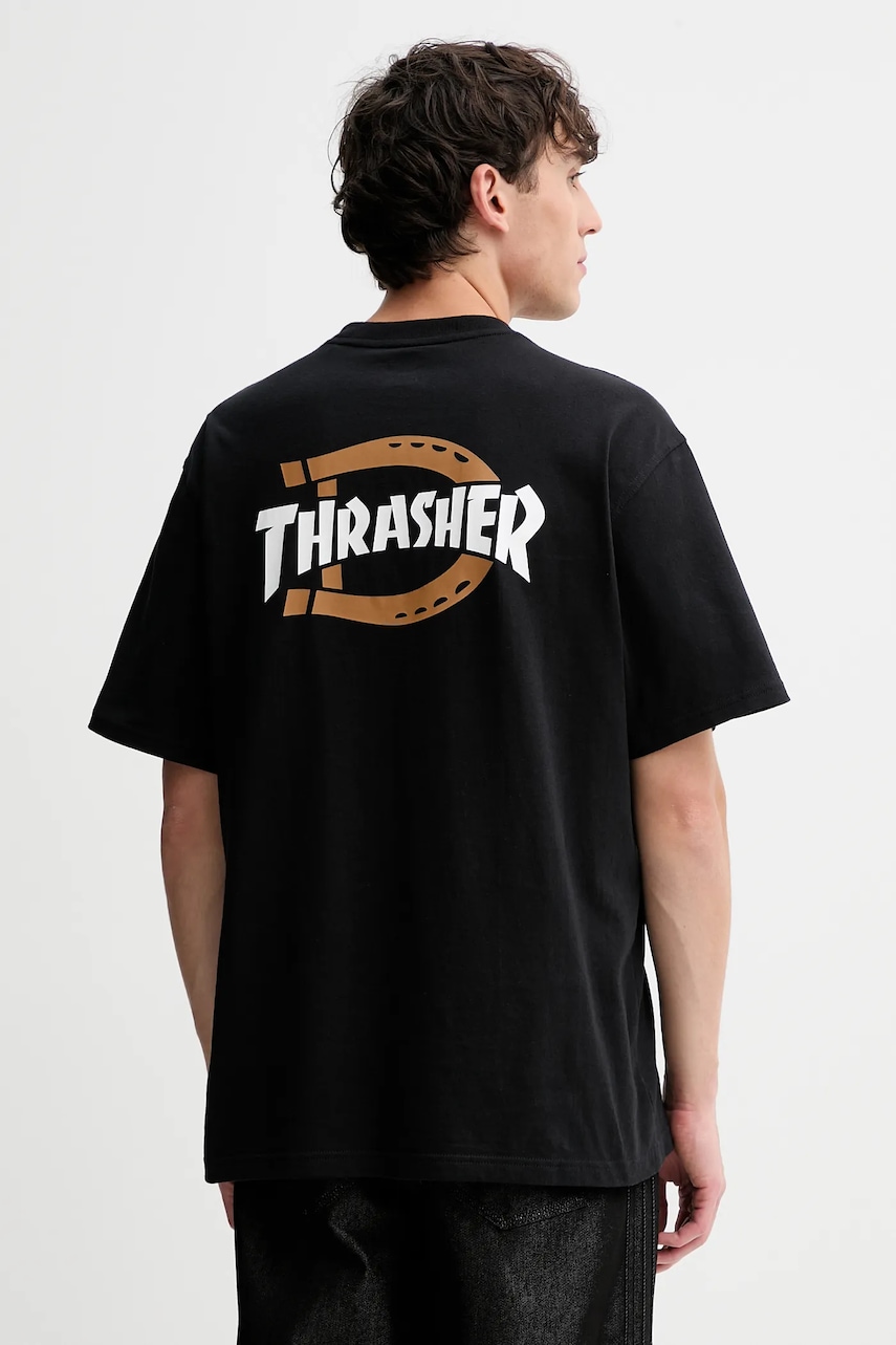 Bavlněné tričko Dickies pánské, černá barva, s potiskem, DK0A88IU