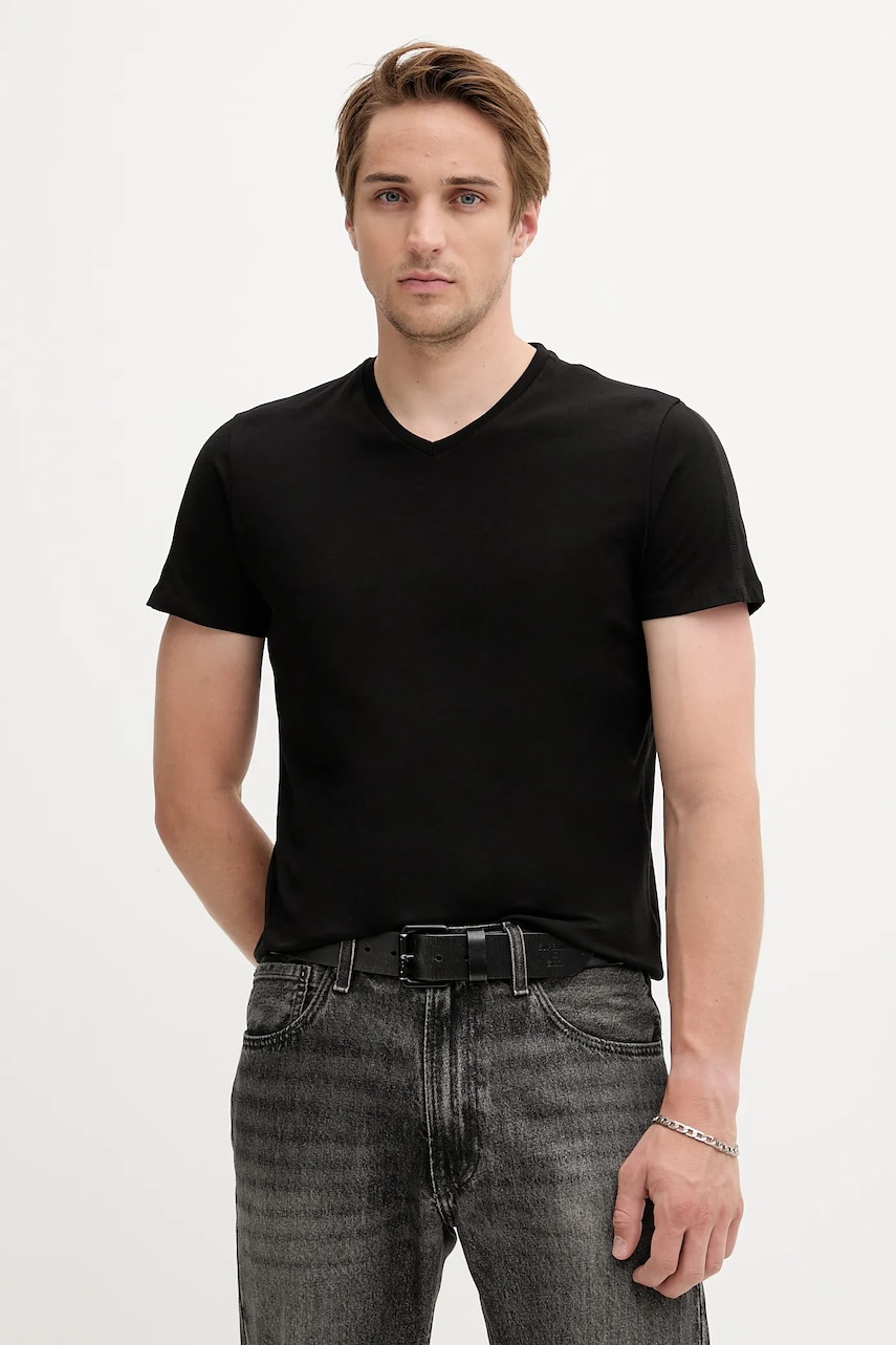 Bavlněné tričko Diesel MICHAEL-D-BOX-3PACK 3-pack pánské, černá barva, A17829.0LIAD