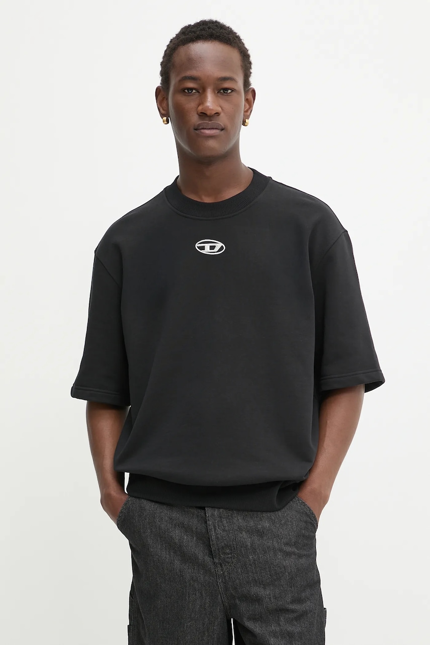 Bavlněné tričko Diesel S-COOLING-L1 pánské, černá barva, A11580.0BMBJ