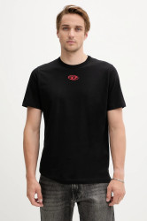 Bavlněné tričko Diesel T-ADJUST-OD pánské, černá barva, s aplikací, A17880.0CLBR