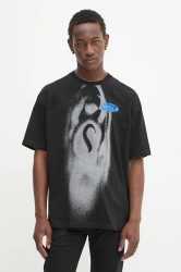 Bavlněné tričko Diesel T-BOXT-T7 pánské, černá barva, s potiskem, A18659.0AGRI