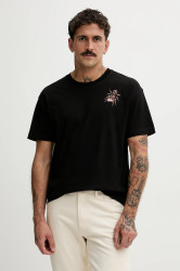 Bavlněné tričko Diesel T-NORM-SPIDER pánské, černá barva, s potiskem, A19662.0QIAM