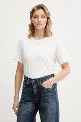 Bavlněné tričko Diesel T-NORMY-OD-S1 dámské, béžová barva, A20399.0JMBB