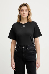 Bavlněné tričko Diesel T-NORMY-OD-S1 dámské, černá barva, A20399.0JMBB