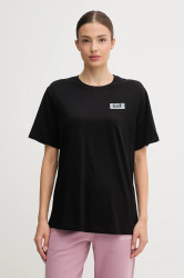 Bavlněné tričko EA7 Emporio Armani dámské, černá barva, AF12503.7W000407