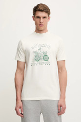 Bavlněné tričko Ellesse Mellino pánské, béžová barva, s potiskem, SHZ21848