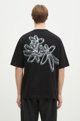 Bavlněné tričko Filling Pieces Chrome Flower černá barva, s potiskem, 74499821861