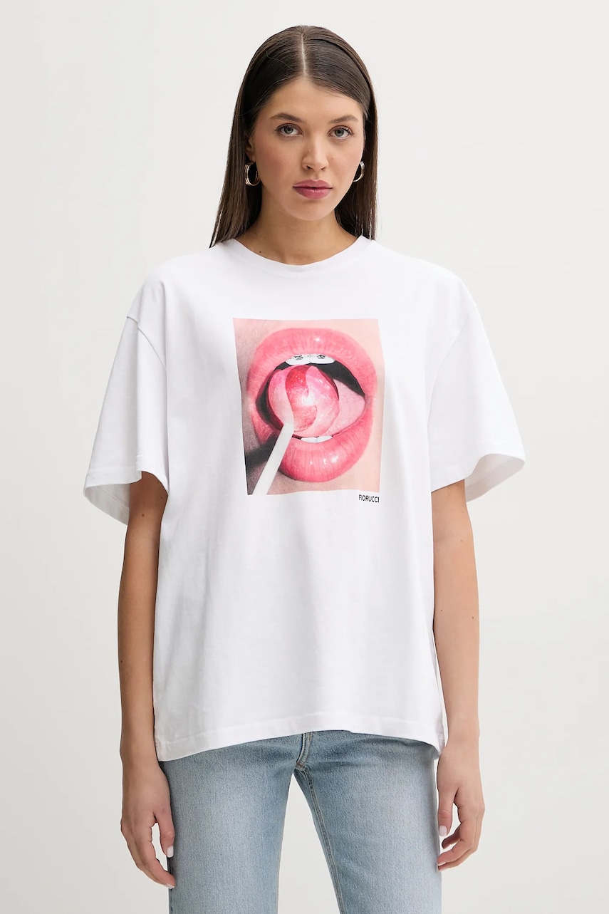 Bavlněné tričko Fiorucci Lollipop Mouth Print Boxy T-Shirt