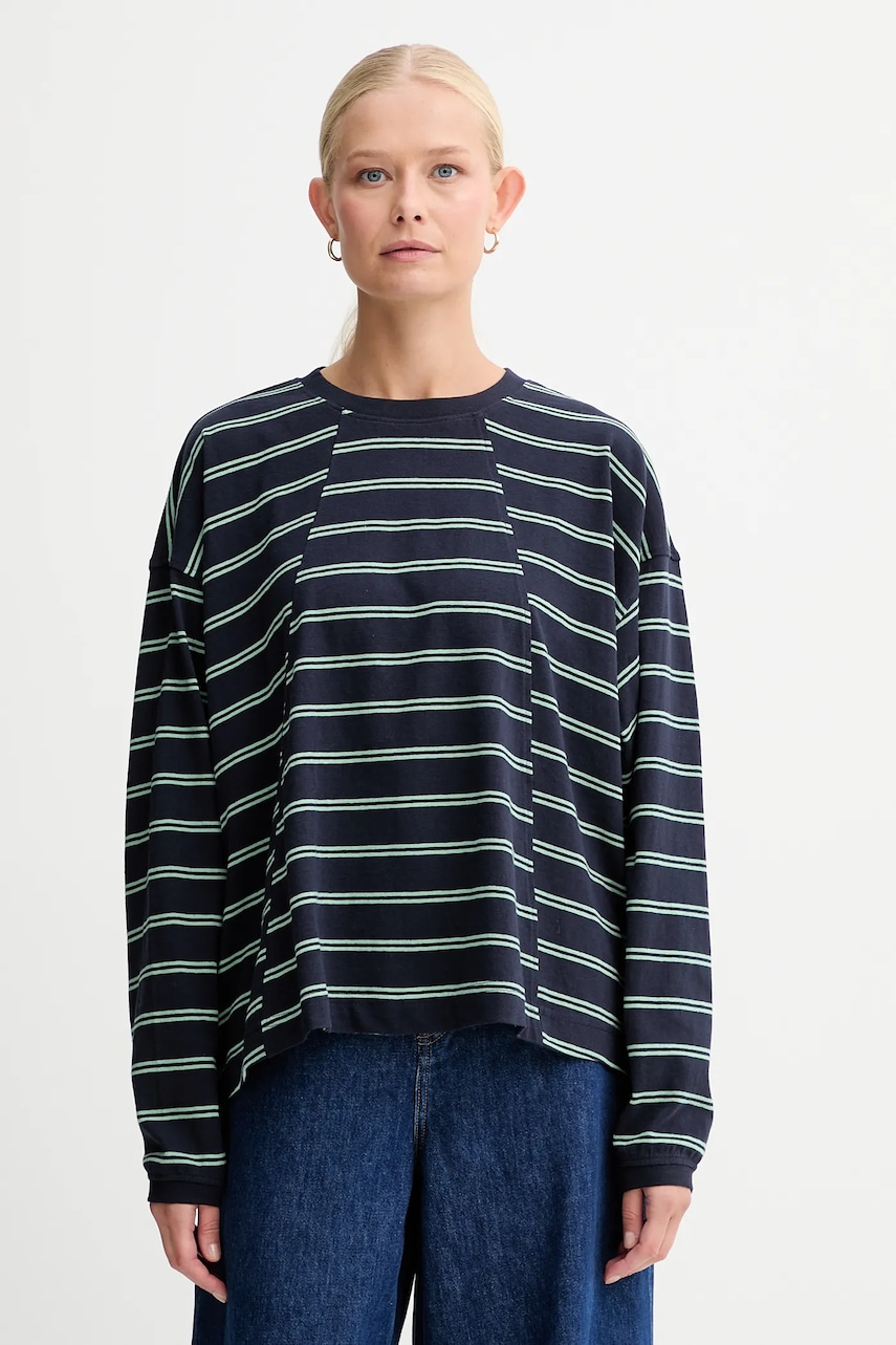 Bavlněné tričko G-Star A line stripe oversized černá barva, D27183-E134