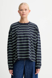 Bavlněné tričko G-Star A line stripe oversized černá barva, D27183-E134