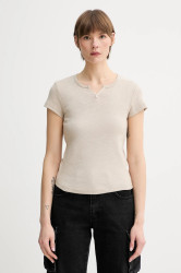 Bavlněné tričko G-Star dámské, béžová barva, D26075-D958