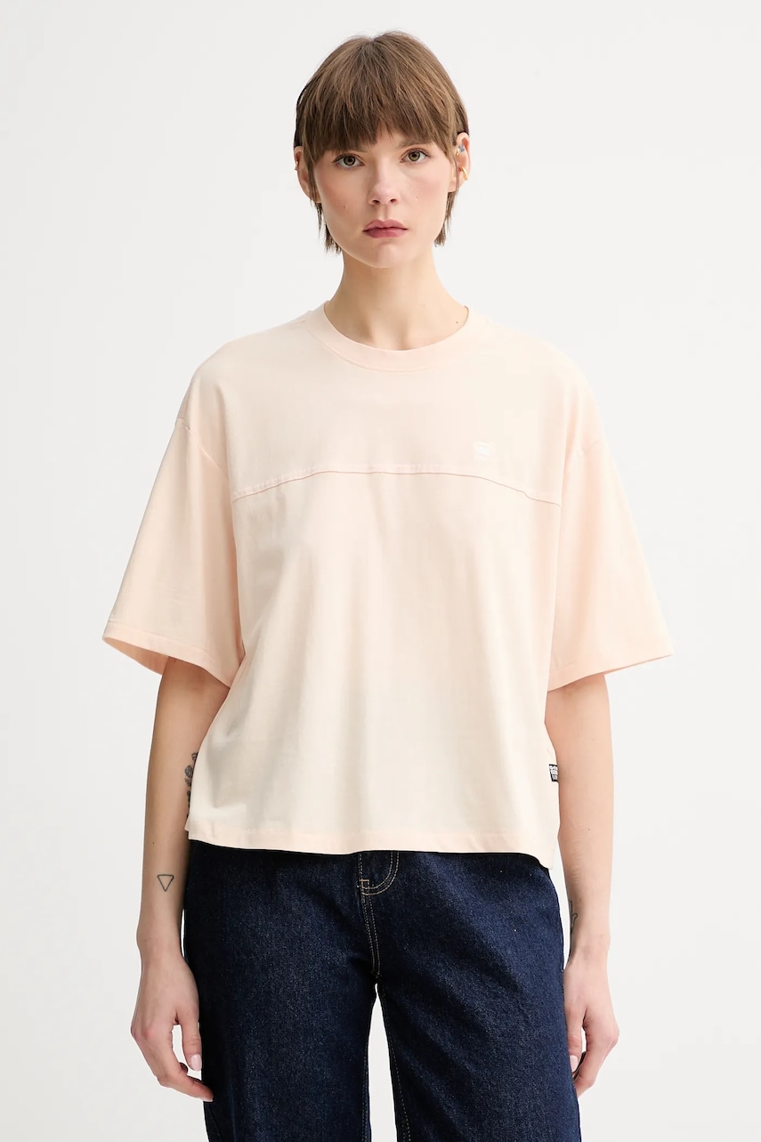 Bavlněné tričko G-Star dámské, béžová barva, D26134-336