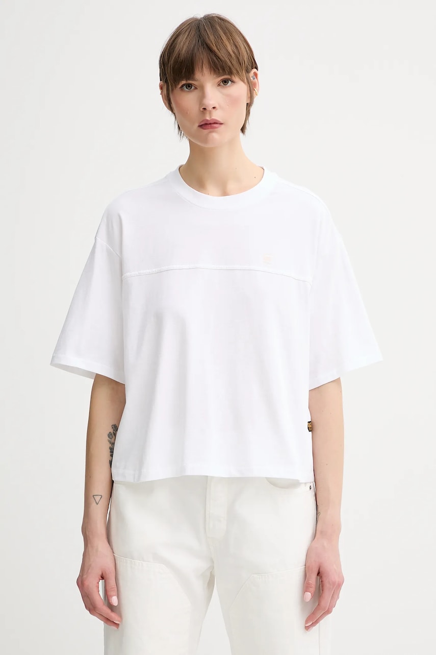 Bavlněné tričko G-Star dámské, bílá barva, D26134-336