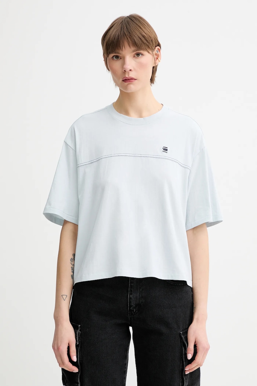 Bavlněné tričko G-Star dámské, modrá barva, D26134-336