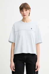 Bavlněné tričko G-Star dámské, modrá barva, D26134-336