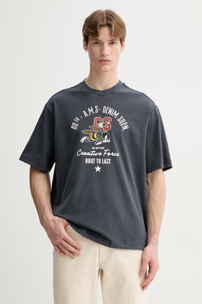 Bavlněné tričko G-Star Front gr angry bee loose