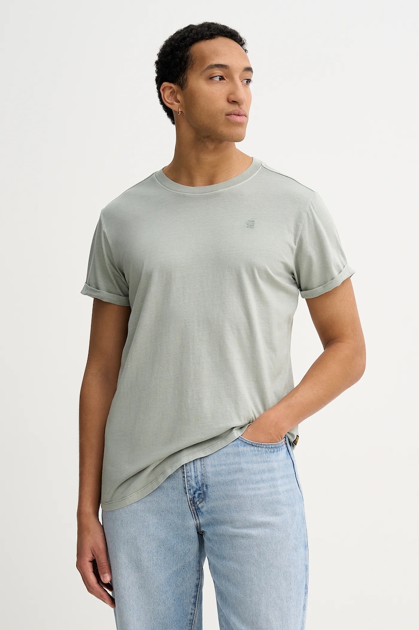 Bavlněné tričko G-Star Lash pánské, zelená barva, D16396-2653-D149