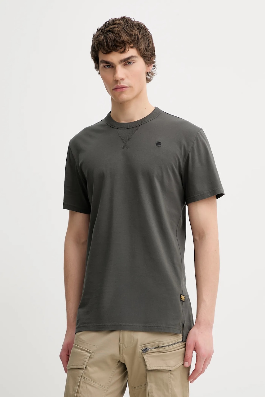 Bavlněné tričko G-Star Nifous pánské, šedá barva, D24449-336-995