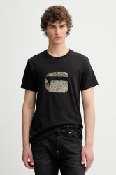 Bavlněné tričko G-Star pánské, černá barva, s potiskem, D26041-C506