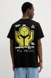 Bavlněné tričko G-Star pánské, černá barva, s potiskem, D26046-C336