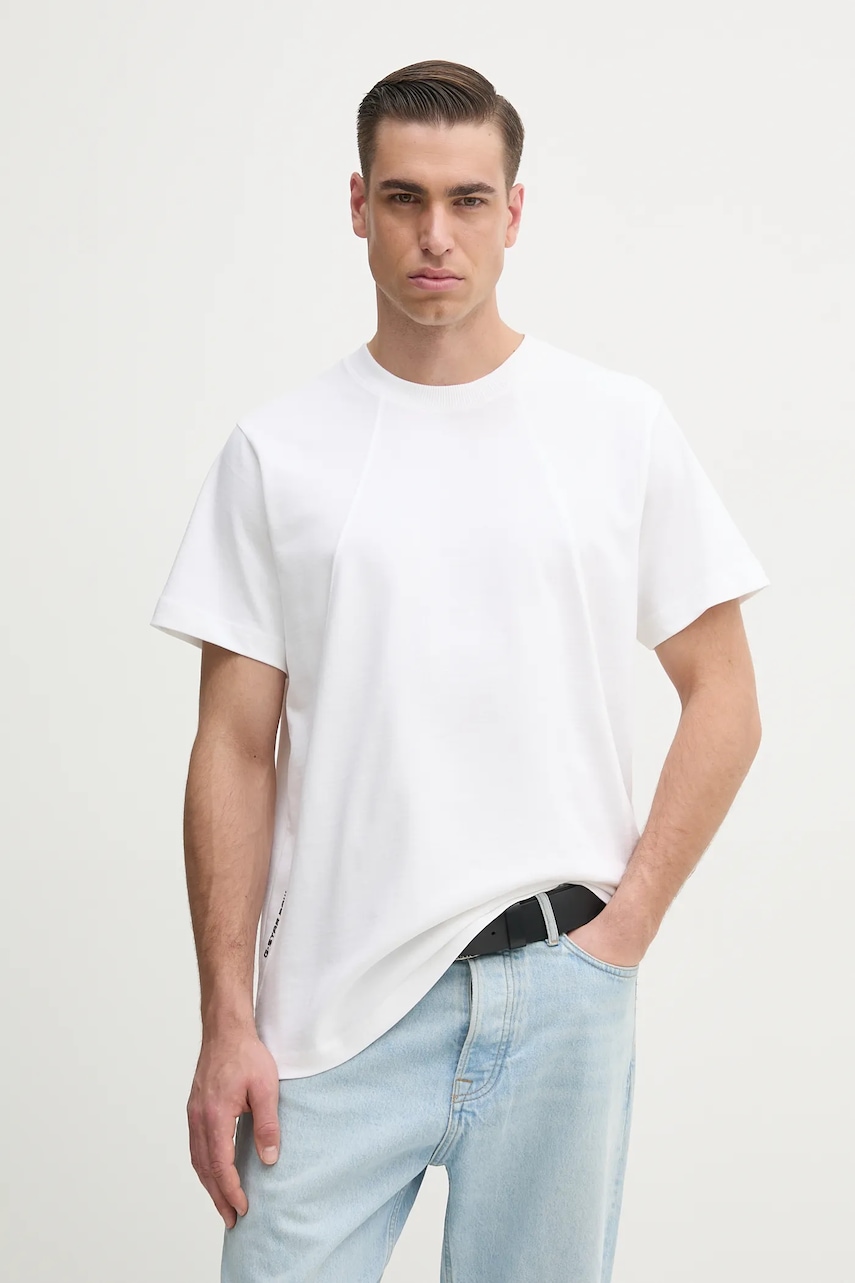 Bavlněné tričko G-Star Raw pánské, bílá barva, D26449-C784
