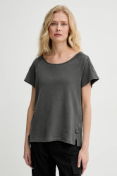 Bavlněné tričko G-Star šedá barva, D26155-D376