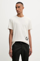 Bavlněné tričko G-Star Sprayed pánské, béžová barva, D26819-D976