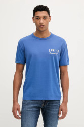 Bavlněné tričko Gant pánské, fialová barva, s potiskem, 2003314