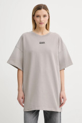 Bavlněné tričko Gestuz dámské, béžová barva, 10910397