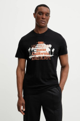 Bavlněné tričko Guess CATMINT černá barva, s potiskem, Z5GI16 I3Z14