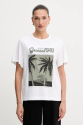 Bavlněné tričko Guess dámské, bílá barva, W5YI17 I3Z14