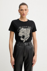 Bavlněné tričko Guess dámské, černá barva, W5BI32 K9RM1