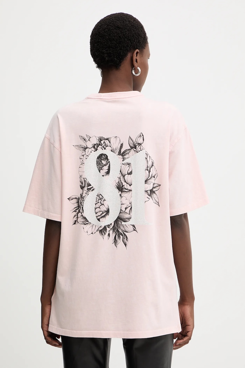 Bavlněné tričko Guess dámské, růžová barva, W5BI19 I3Z14