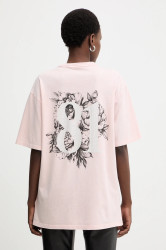 Bavlněné tričko Guess dámské, růžová barva, W5BI19 I3Z14