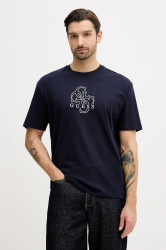 Bavlněné tričko Guess pánské, tmavomodrá barva, s potiskem, M5BI76 I3Z14