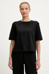 Bavlněné tričko Guess PEONY dámské, černá barva, V5YI10 I3Z14