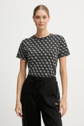 Bavlněné tričko Guess RHOMBUS dámské, černá barva, V5BI14 I3Z14