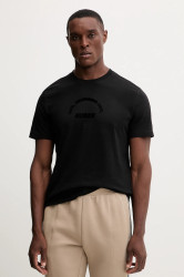 Bavlněné tričko Guess SHIRO pánské, černá barva, s potiskem, Z5BI05 I3Z14